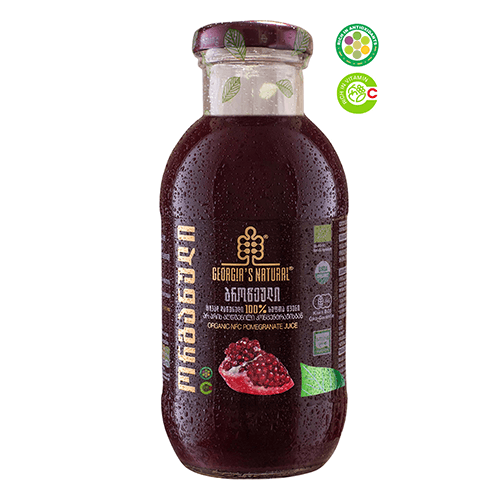 არომაპროდუქტი - წვენი ორგანული ბროწეული ცივად დაწურული 100% სუფთა წვენი 300მლ