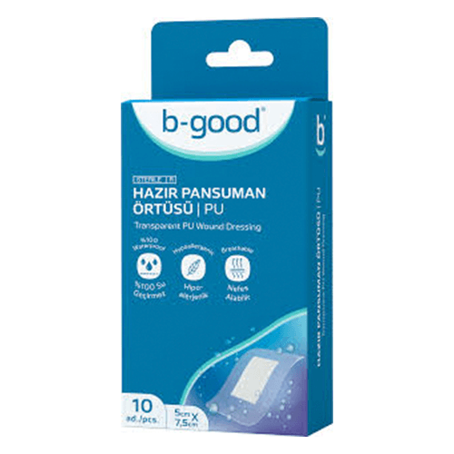 ლეიკო სტერილური B-good ჭრილობის სახვევი წყალგაუმტარი 5სმX7.5სმ  #1