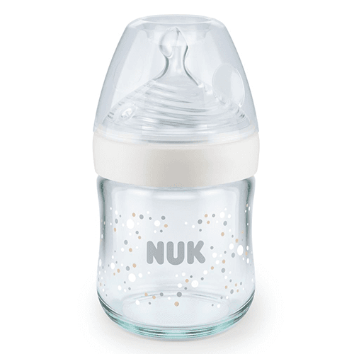 ნუკი - ბოთლი შუშა 120 მლ + საწ. სილ. S თეთრი