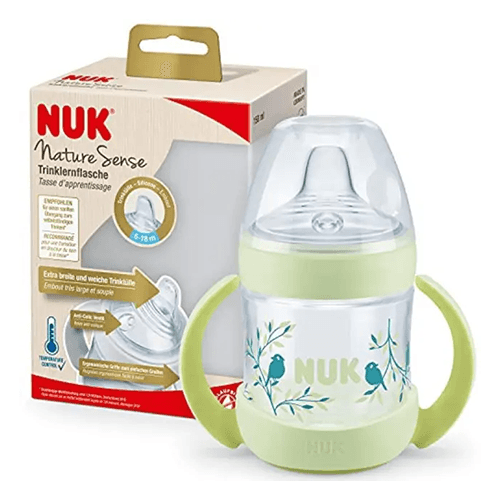 ნუკი - ბოთლი პლასტ. სასწავლო NATURE SENSE +საწ. სილ. მწვანე. ტემპ. ინდიკატორით 150მლ  #1