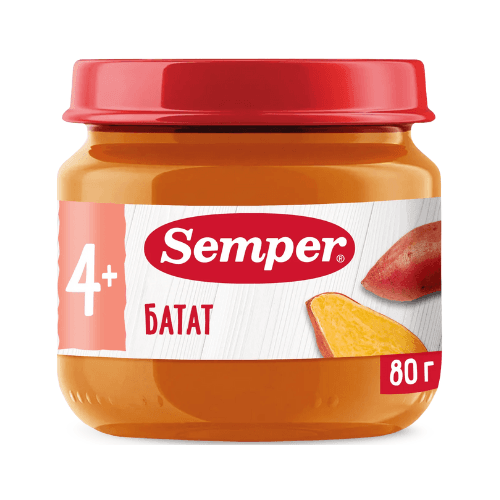 სემპერი - პიურე ბატატი /4თვ+/ 80გრ