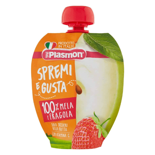 პლასმონი - პაუჩი ვაშლი. მარწყვი /6თვ+/