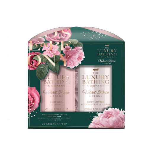 გრეის კოული - სასაჩუქრე ნაკრები Glam. Glow Velvet Rose შხაპის გელი/ტანის ლოსიონი/ტანის ღრუბელი