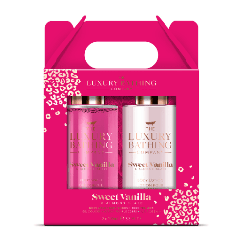 გრეის კოული - სასაჩუქრე ნაკრები Glam. Glow Sweet Vanilla შხაპის გელი/ტანის ლოსიონი/ტანის ღრუბელი