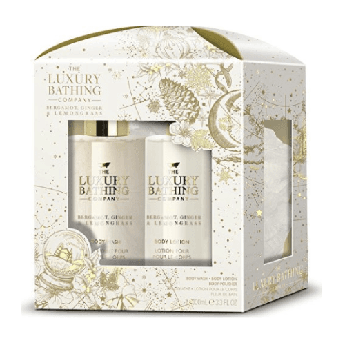 გრეის კოული - სასაჩუქრე ნაკრები Glam. Glow Bergamot შხაპის გელი/ტანის ლოსიონი/ტანის ღრუბელი