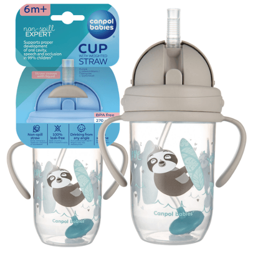 კანპოლი - ჭიქა დაუქცეველა საწრუპით 'ეგზოტიკური ცხოველები' ნაცრისფერი 270მლ 56/606