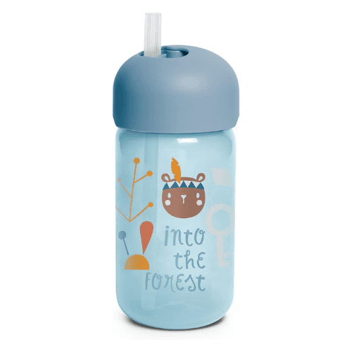 სუავინექსი - ჭიქა სასწავლო დამცავი თავით ბიჭის ცისფერი 340მლ