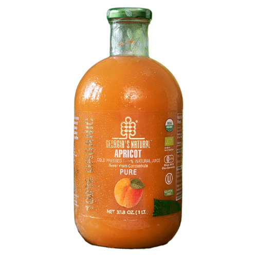 არომაპროდუქტი - წვენი ორგანული ატამი ცივად დაწურული 100% სუფთა წვენი 300მლ