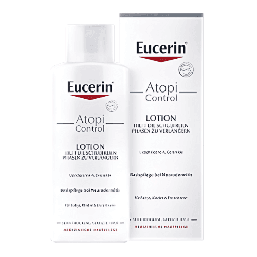 ეუცერინი - ატოპიკონტროლი ტანის ლოსიონი დამატენიანებელი აღმდგენი დამამშვიდებელი მშრალი ატოპიური გაღიზ.კანი 250მლ