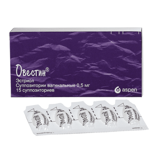 ოვესტინი სანთელი ვაგინალური 0.5მგ #15