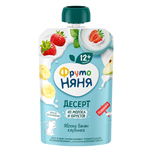 ფრუტო - პაუჩი მარწყვის და ბანანის დესერტი /12თვ+/ 90გრ