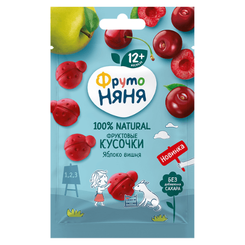 ფრუტო - ხემსი ..ხილის ნაჭრები' ვაშლი და ალუბალი /12თვ+/ 15გრ