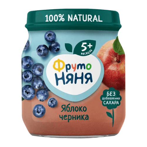 ფრუტო - ხილფაფა ვაშლი და მოცვი /5თვ+/ 100გრ