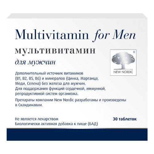 ნიუ ნორდიკი მულტივიტამინები მამაკაცებისთვის ტაბლეტი #30