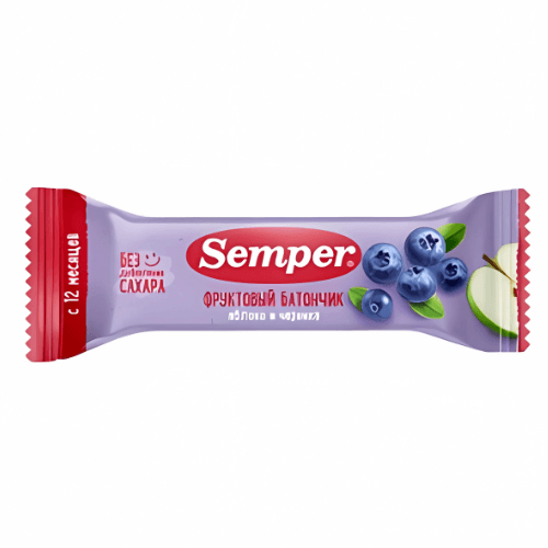 სემპერი - ბატონი ხილის. უშაქრო. ვაშლი და მოცვი  /12თვ+/ 15გრ