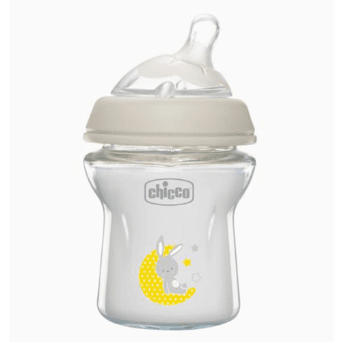 ჩიკო - ბოთლი შუშის სილიკ საწოვ /0თვ+/ 150მლ