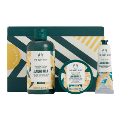 ბოდი შოპი - სასაჩუქრე ნაკრები AYR25 G3 ნუშის რძე შხ.კრემი 250მლ. იოგურტი 200მლ. ხელის ბალმი 30მლ