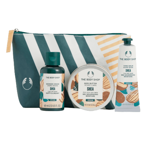 ბოდი შოპი - სასაჩუქრე ნაკრები AYR25 G2 ჩანთა შია შხაპის კრემი 60მლ. ტანის კარაქი 50მლ. ხელის ბალზამი 30მლ