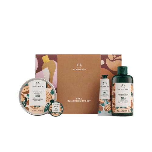 ბოდი შოპი - სასაჩუქრე ნაკრები XM25 G4 შია შხ.კრემ-გელი 250მლ. კარაქი 200მლ. ხელის ბალმი 30მლ. ტუჩის კარაქი 10მლ