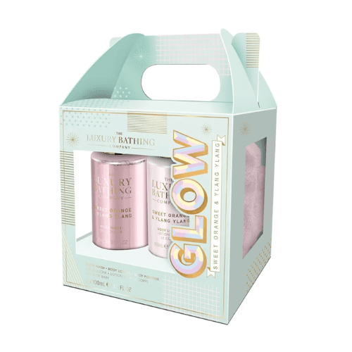 გრეის კოული - სასაჩუქრე ნაკრები Glamorous Glow შხაპის გელი 100მლ/ტანის ლოსიონი 100მლ/ტანის ღრუბელი