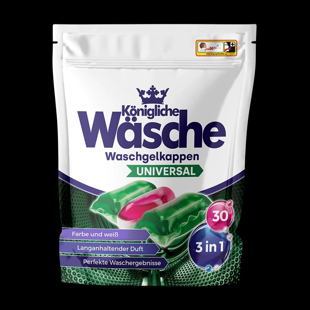 Wäsche - ვოში - ფერადი და თეთრი ქსოვილის სარეცხი კაფსულები 3-1-ში, 30 ცალი