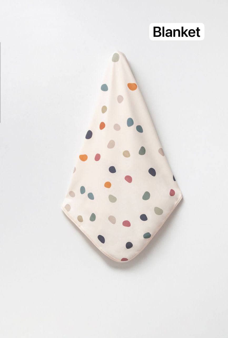 100% ორგანული ბამბა - ორმაგი ქსოვილის მისაფარებელი "Dots"