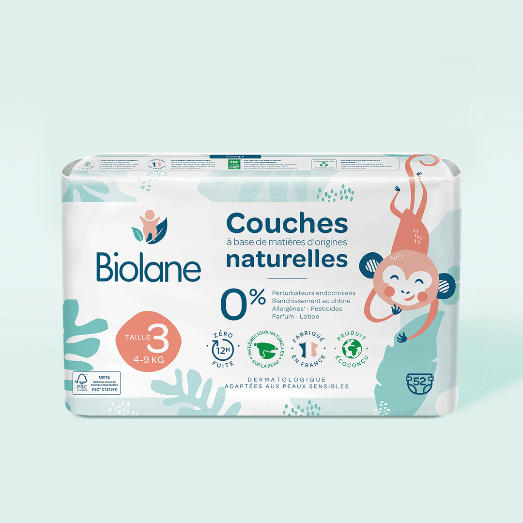 Biolane - ჩვილის საფენი 4-9 კგ 52 ცალი