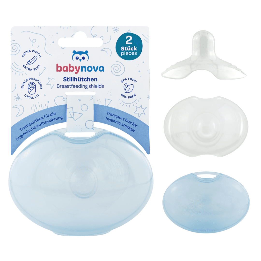 Baby Nova - მკერდის დამცავი სილიკონის ნიპელი შესანახი ყუთით (2ც.)