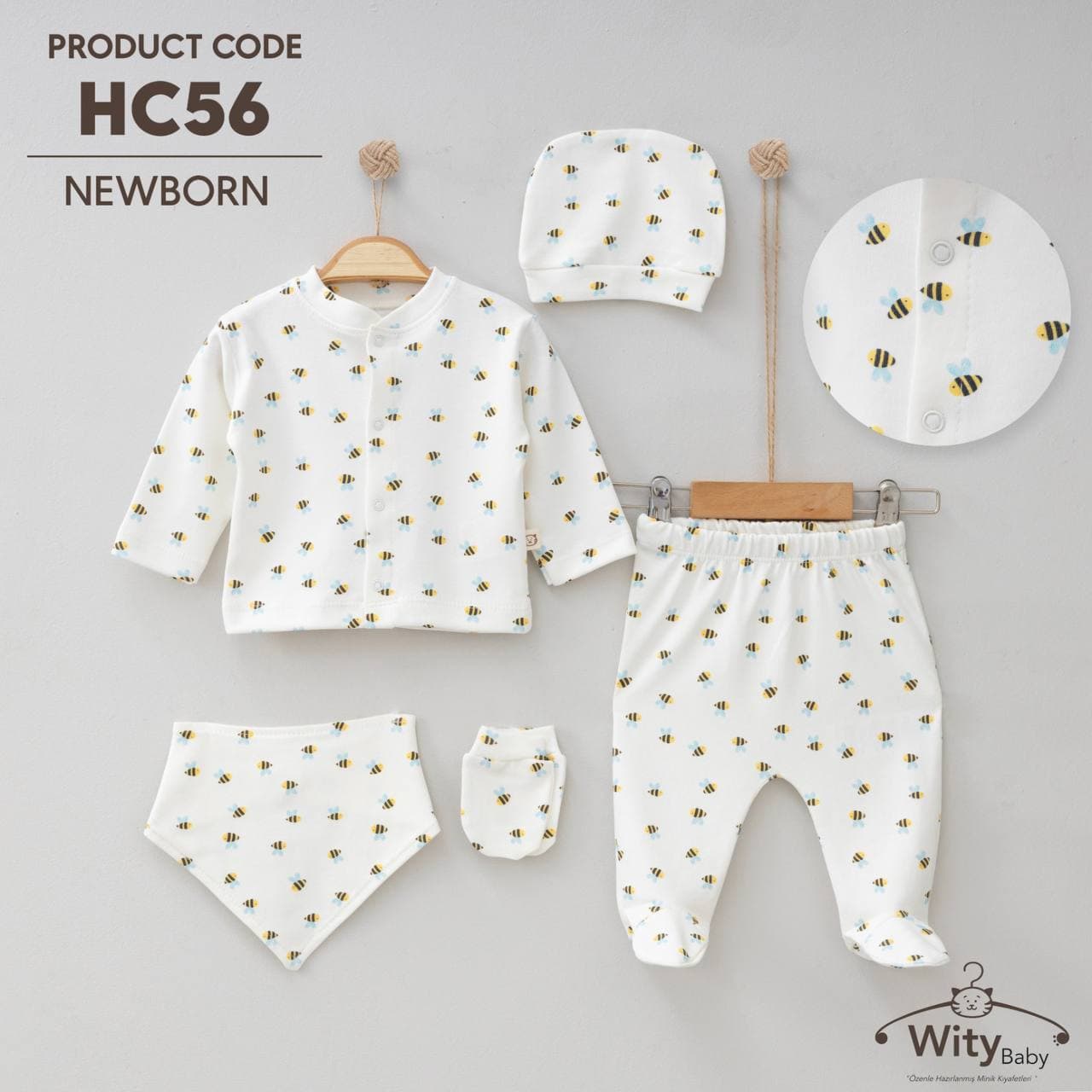 100% ბამბა - ფუტკარი (5 ნაჭრიანი სეტი)