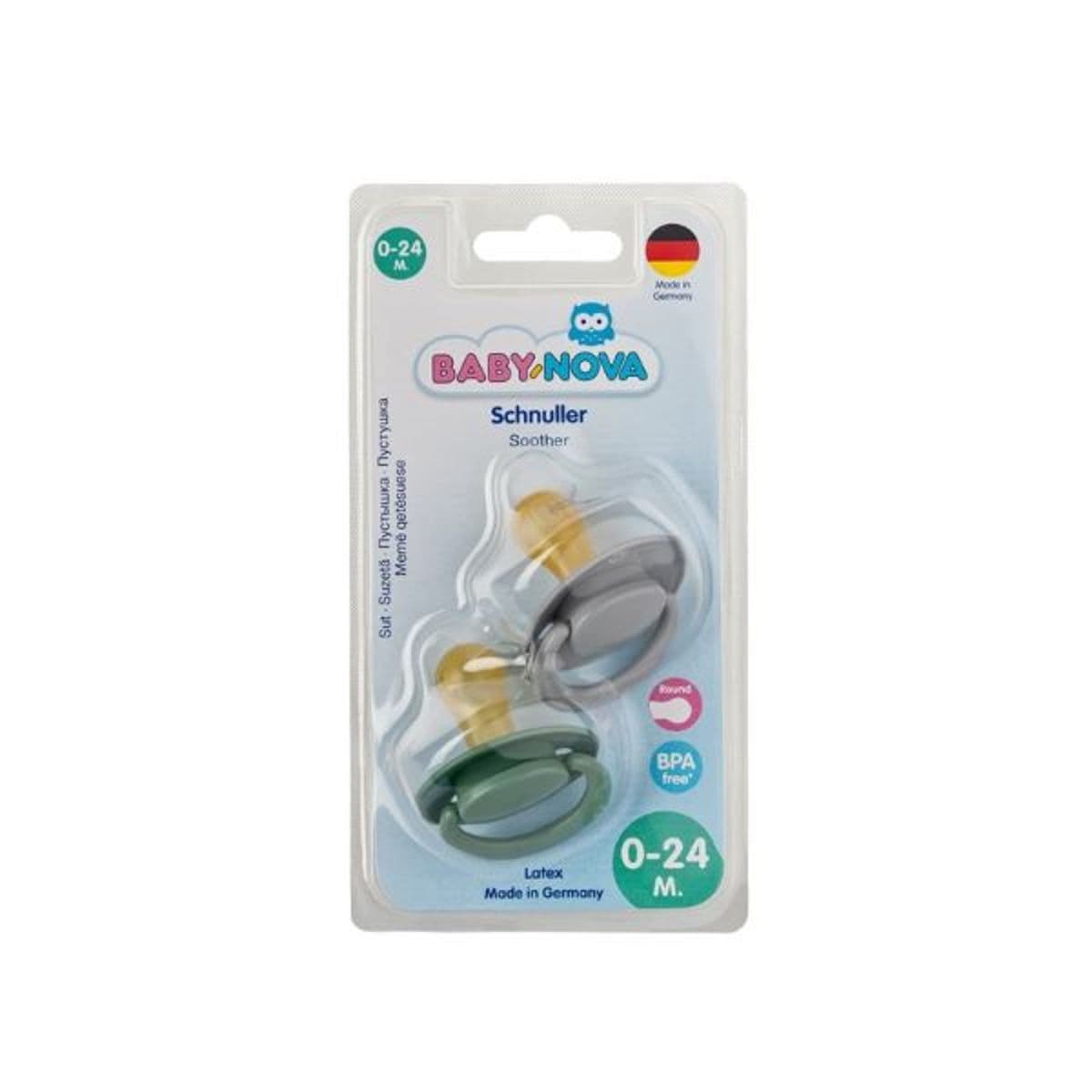 Baby Nova - ლატექსის მრგვალთავიანი მატყუარა (2ც) - მწვანე&სერი