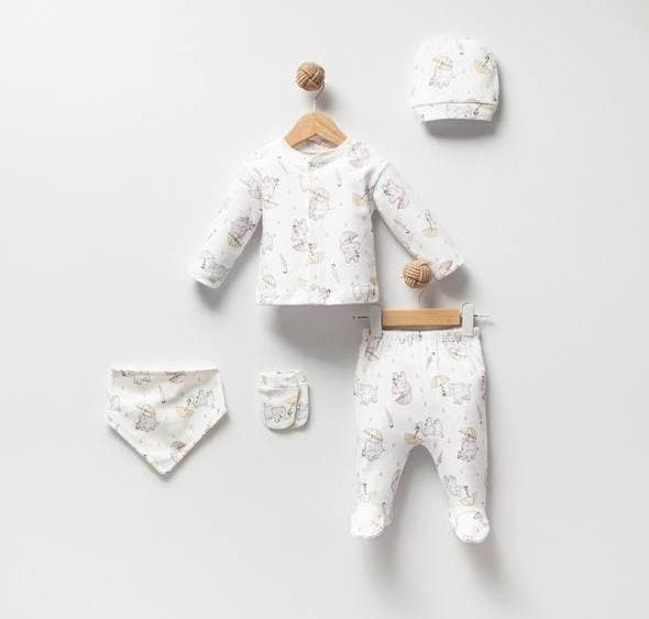 100% ბამბა - სპილო (5 ნაჭრიანი სეტი)