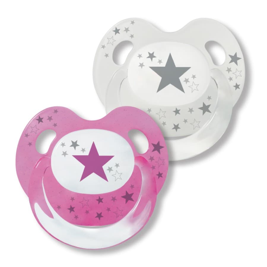 Baby Nova - სილიკონის წაკვეთილ თავიანი მატყუარა 2 ცალი 18 თვიდან