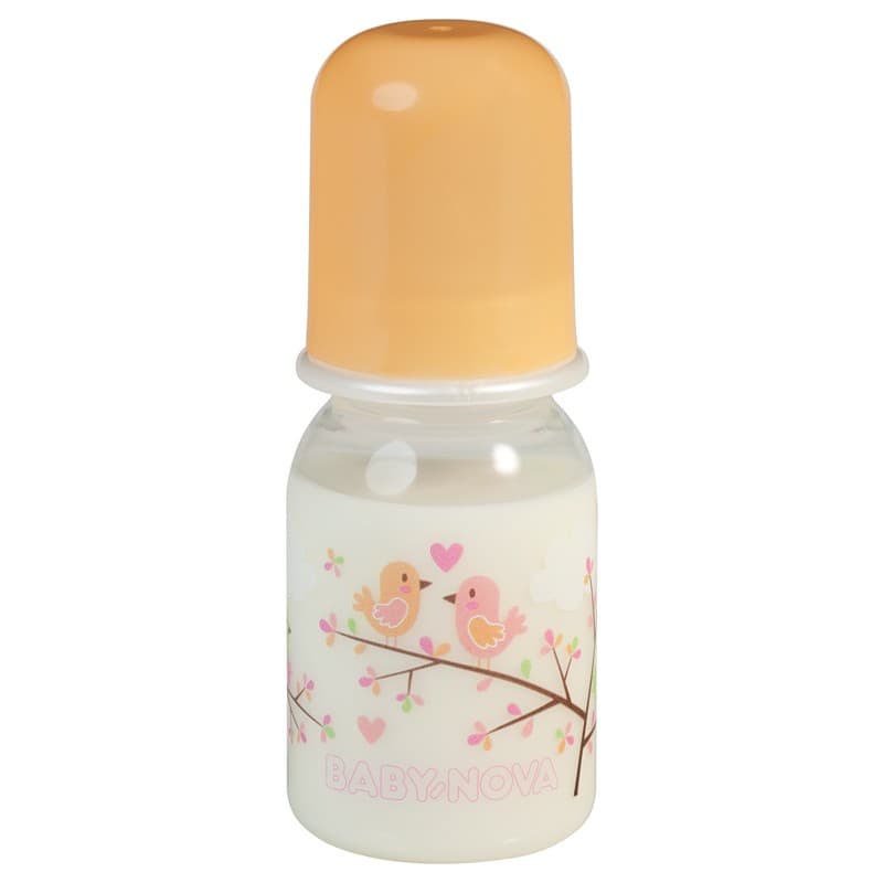 Baby Nova - პლასტმასის სტანდარტული ბოთლი სილიკონის საწოვარით - 125 მლ (კოდი: 46000)