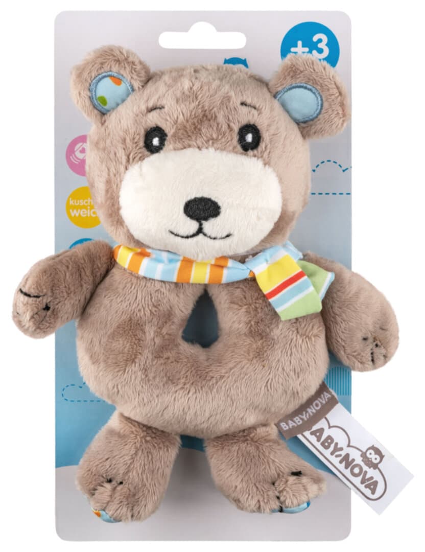 Baby Nova - რბილი სათამაშო საჩხაკუნო დათუნია - 3 თვიდან