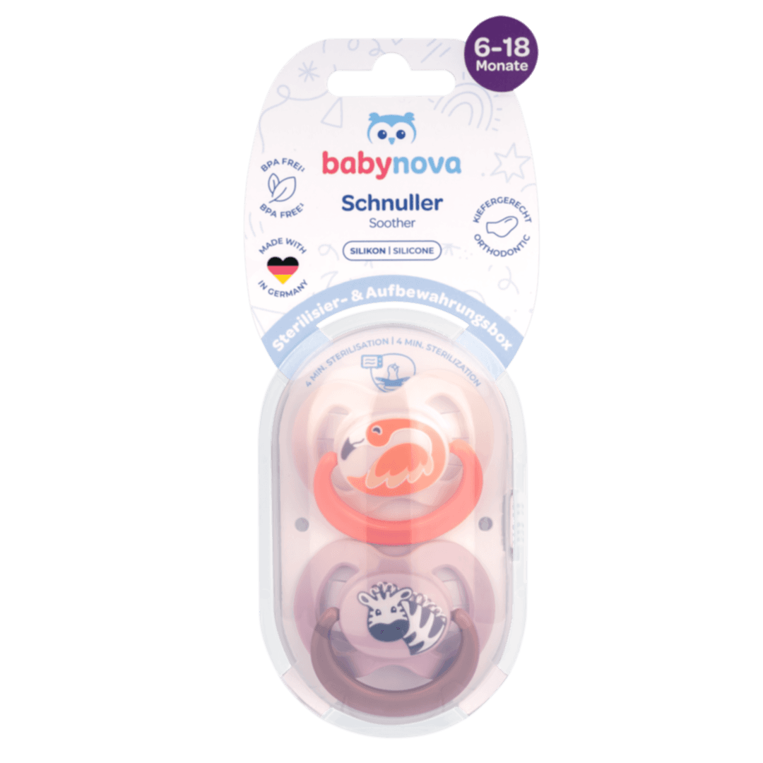 Baby Nova - მატყუარა სილიკონის წაკვეთილ თავიანი 2ც + სტერილიზაციის ყუთი