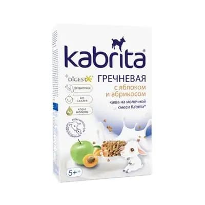 კაბრიტა წიწიბურას ფაფა ვაშლისა და გარგარის, თხის რძით 5 თვიდან, 180 გ