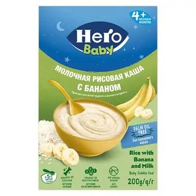 ჰერო რძიანი ფაფა ბრინჯი ბანანით