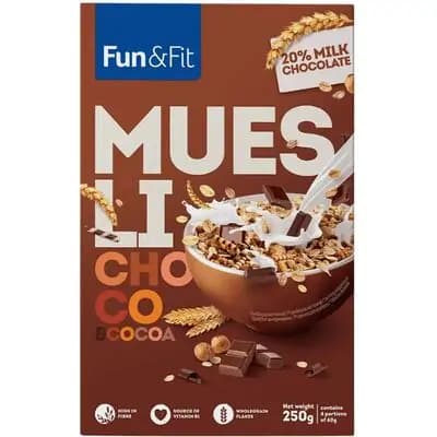 ფან ფიტი - მიუსლი შოკოლადით 250გ.