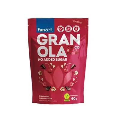 ფან ფიტი - გრანოლა მიუსლი შოკოლადით და ალუბლით 60გ.