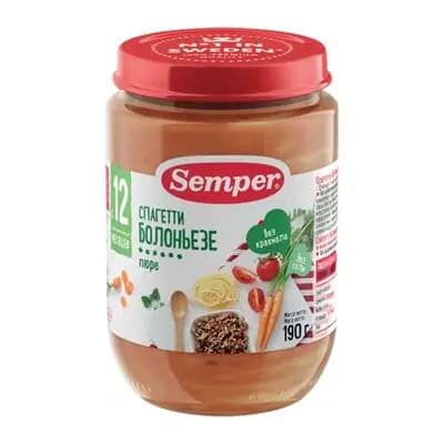 სემპერი - სპაგეტი ბოლონეზე /12თვ+/ 190გრ 6469