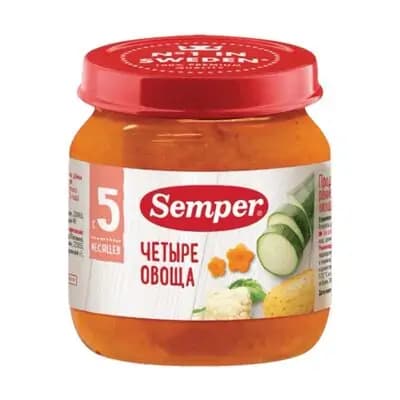 სემპერი - პიურე 4 ბოსტნეული /5თვ+/ 100გრ 1963