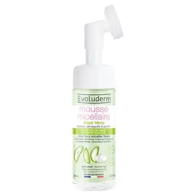 ევოლუდერმი-მიცელარული გამწმენდი ქაფი ჯაგრისით ალოე ვერა 150მლ