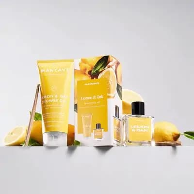 მენქეივი სასაჩუქრე ნაკრები სუნამო +შხაპის გელი ლიმონის და მუხის არომატით