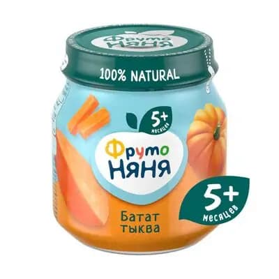 ფრუტო ნანი - ბატატისა და გოგრის პიურე 5 თვიდან, 110 გ