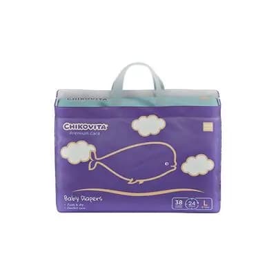 ჩიკოვიტა-ბავშვის საფენი პრემიუმი, ზომა L (9-13 კგ), 38ც