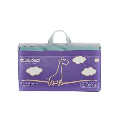 ჩიკოვიტა-ბავშვის საფენი პრემიუმი, ზომა S (3-6 კგ), 50ც