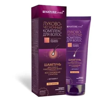 ნატურმედი-შამპუნი ხახვი/ნიორი მშრალი თმის 200მლ