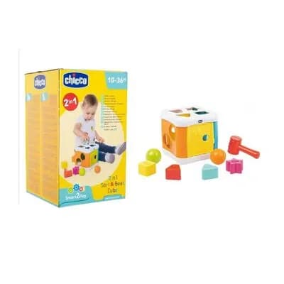 ჩიკო-Chicco-სათამაშო 2IN1 SORT&BEAT CUBE