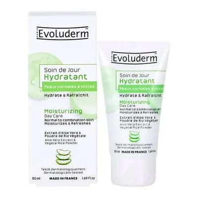 ევოლუდერმი-სახის დამატენიანებელი კრემი ცხიმიანი კანის 50მლ