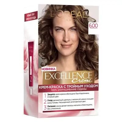 ლორეალი Excellence თმის საღებავი N 6.00